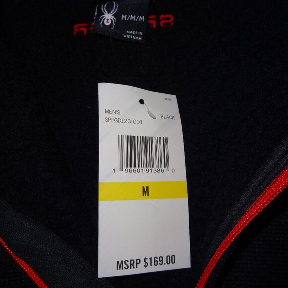 NWT Spyder Men's Core Sweater Heavy Weight Black Full Zip Jacket Size Medium - Picture 6 of 8